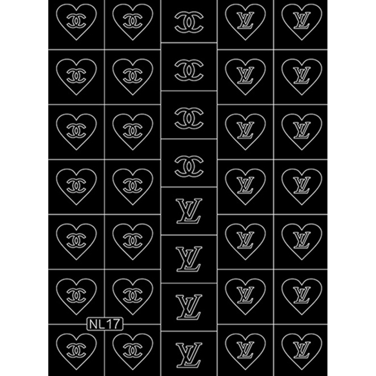 Louis Vuitton & Chanel Stencil ( 1 Sheet ) - TCD Nails