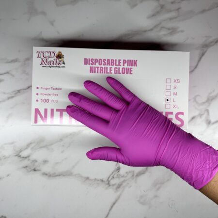 Disposable Pink Nitrile Gloves Box (100 pieces)